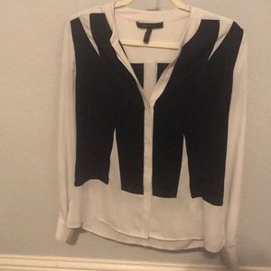 BCBG MAXAZRIA "Jaxie" Blocked Blouse